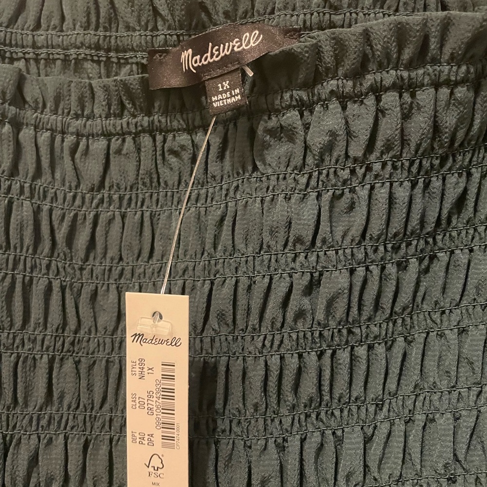Madewell lucie bubble-sleeve smocked top